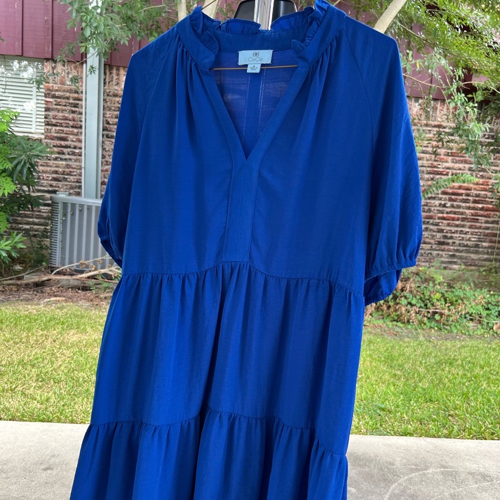 Vibrant Blue Ruffled Dress - Picture 5 of 6